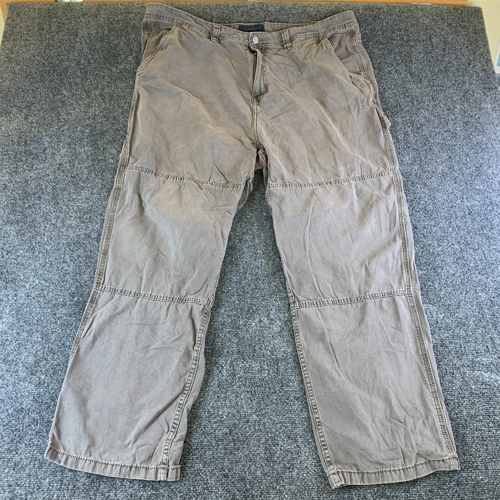 Aeropostale Carpenter Pants Mens 2XL Brown Cotton Contrast Stitch Straight Leg